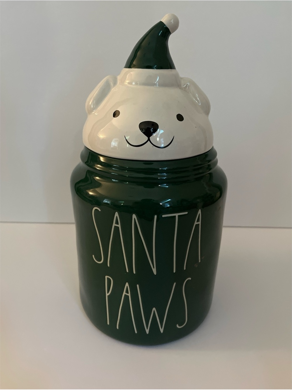 Rae Dunn Santa Paws Dog Treat Jar